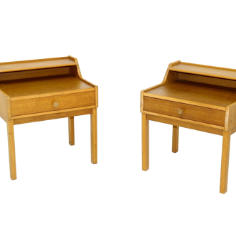 Pair of oak bedside tables, Sweden, 1960