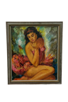 Bent Lauridsen, Nude, Danish Modern Painting, 1960s, Oil on Canvas, Framed