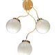 Three-light cascade suspension, vintage globes in white opaline
