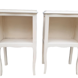 Pair of white vintage bedside tables