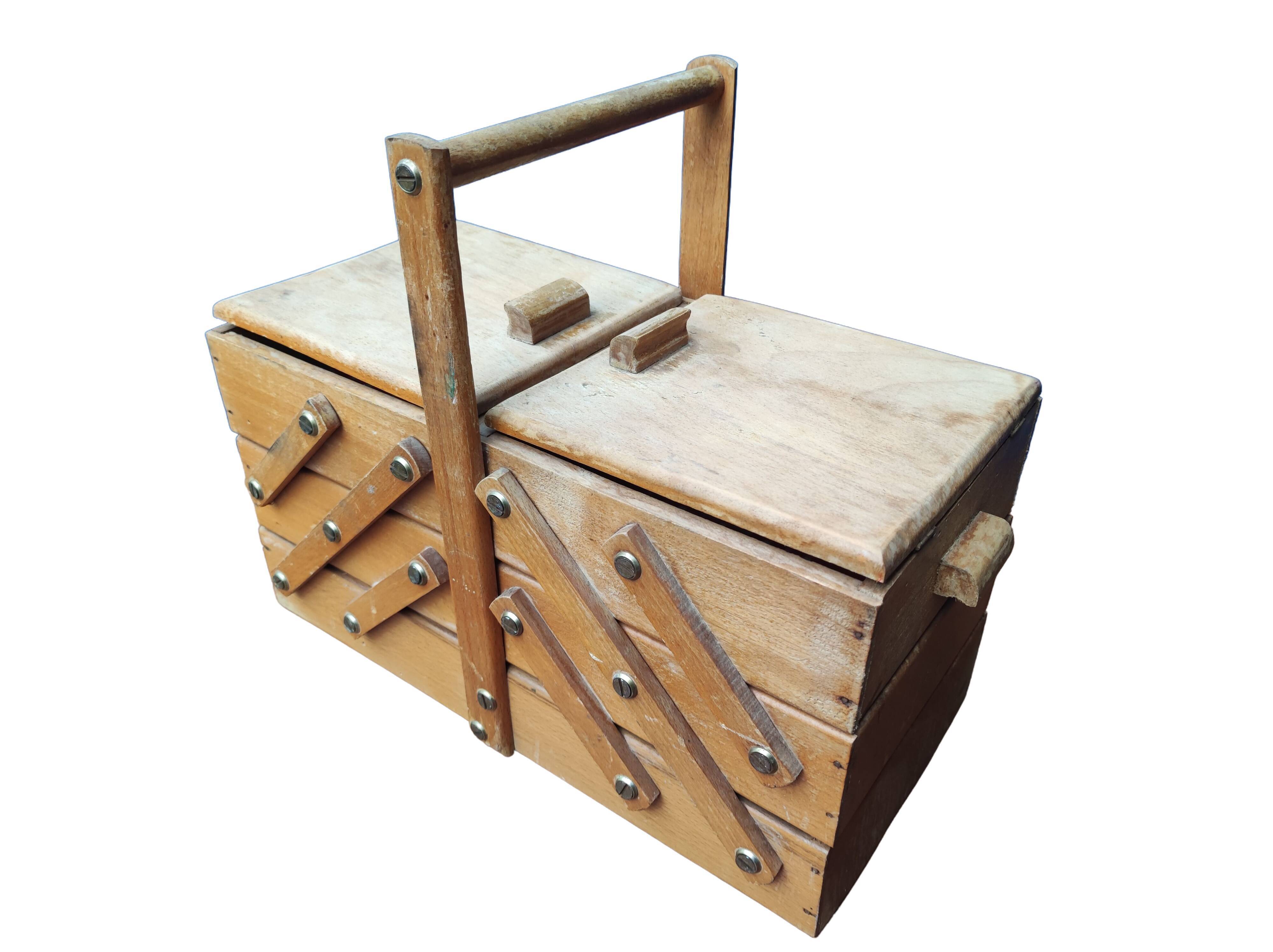 Sewing box worker wood seamstress