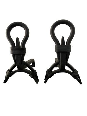 Paire chenets cheminée - fer noir