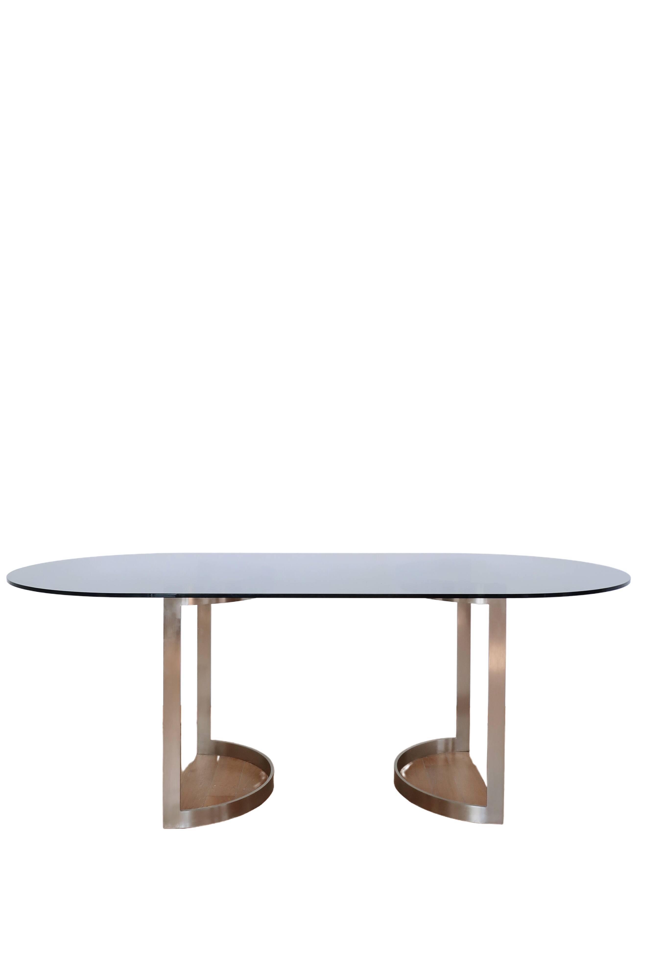 Dining table smoked glass Roche Bobois