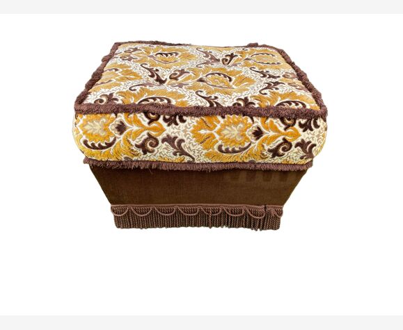 Pouf velours à franges