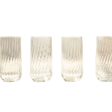 4 high striated glasses