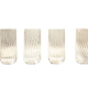 4 verres hauts striés