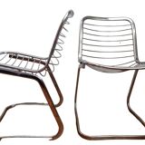 Pair of chrome wired chairs