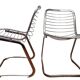 Pair of chrome wired chairs