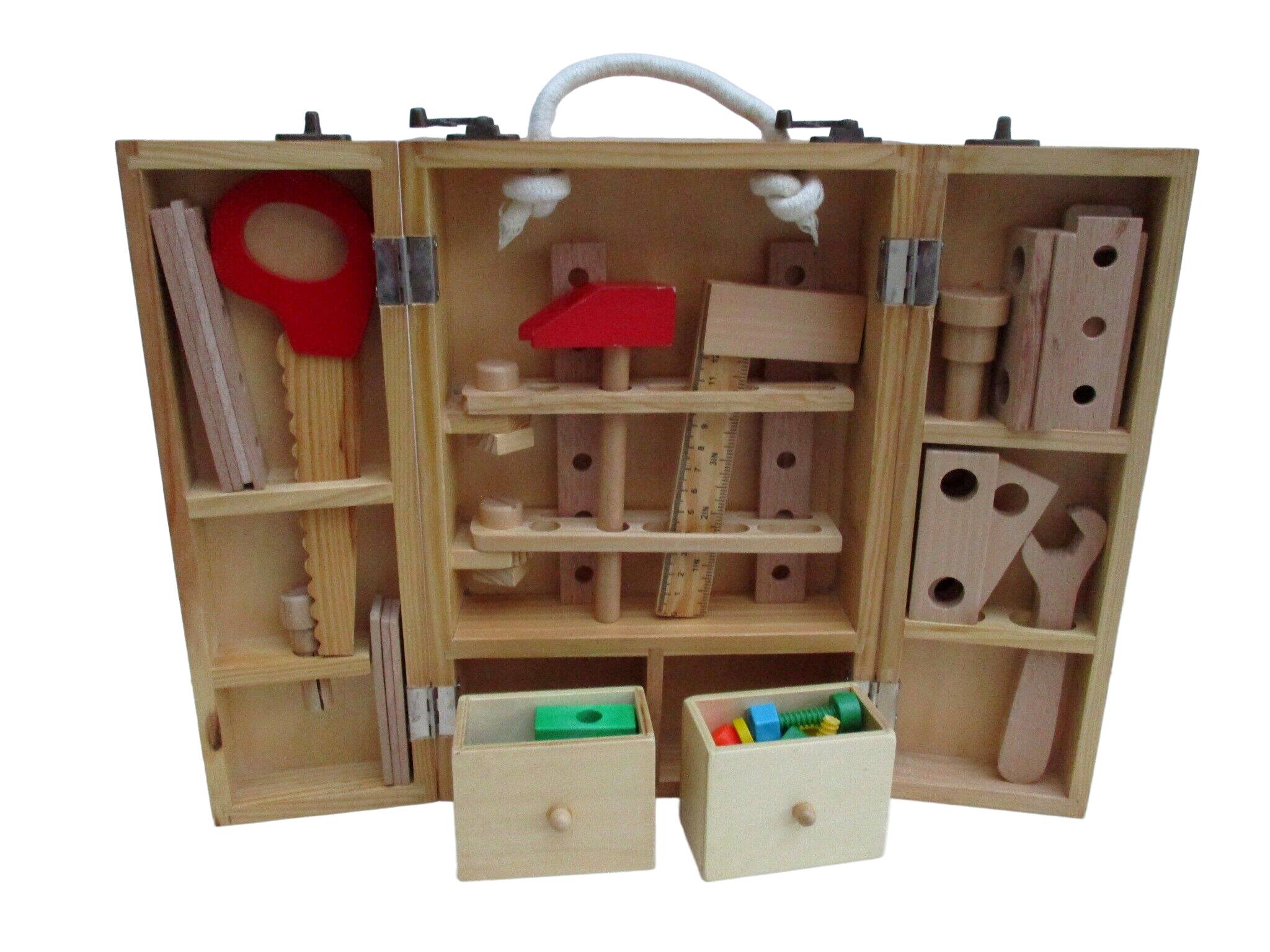 Diy case child, suitcase wooden tools and accessories