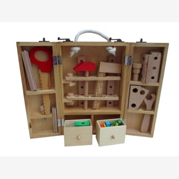 Mallette bricolage enfant, valisette outils et accessoires en bois