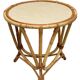 Round coffee table in vintage rattan