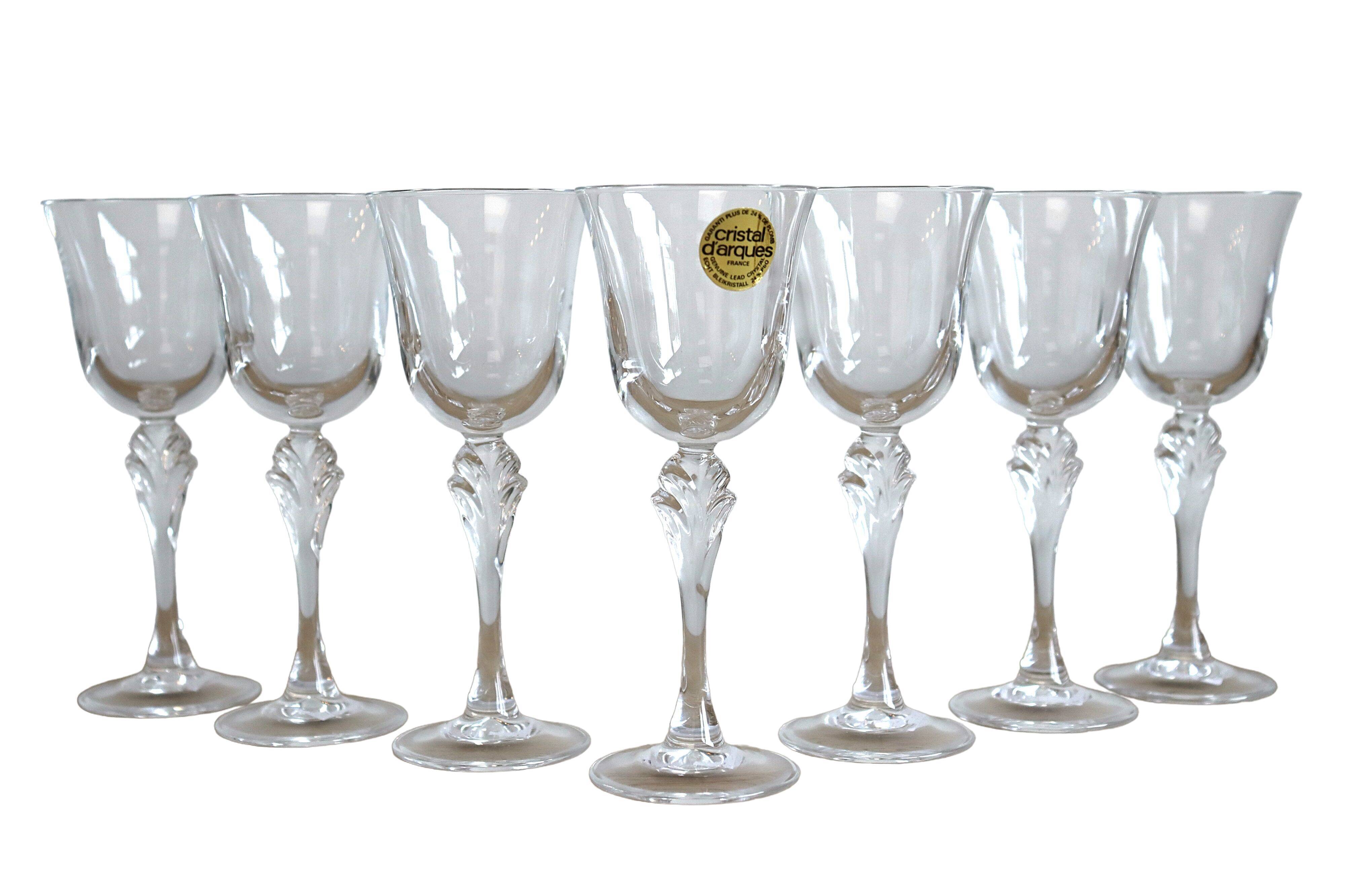 Set 6 vintage French glasses - Cristal d'Arques model Verneuil cira 1985
