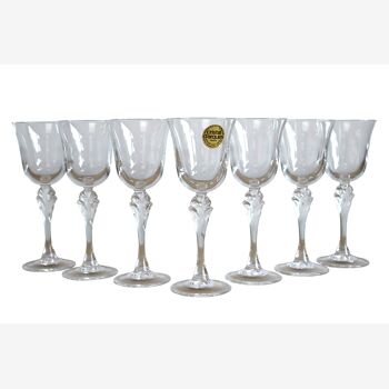 Set 6 verres français vintage - Cristal d'Arques modèle Verneuil cira 1985