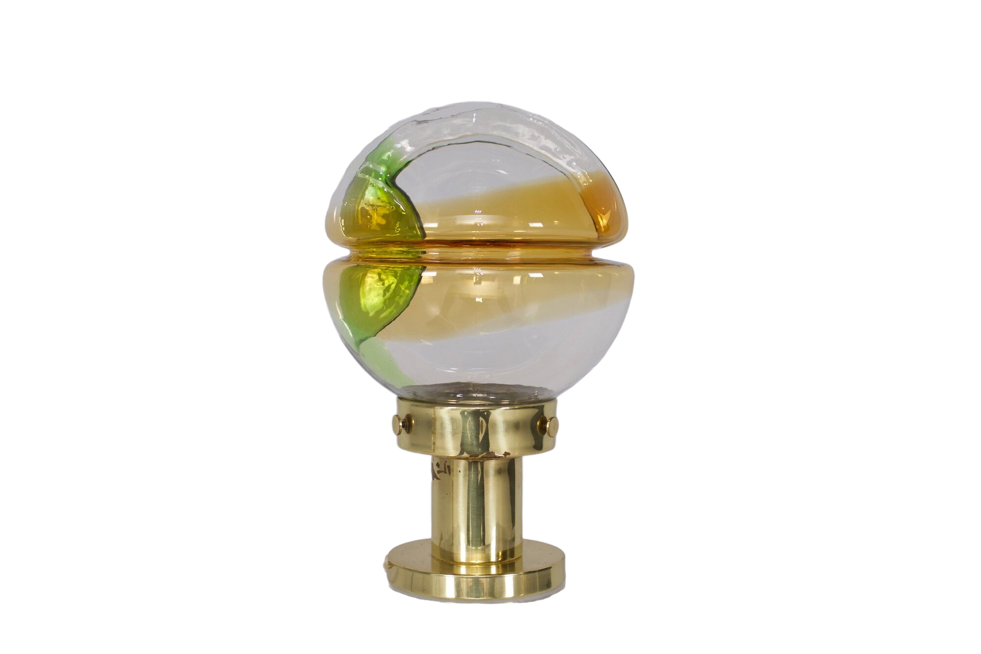 Lamp Kaiser brass glass & amber