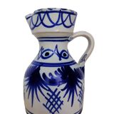 Pitcher glazed stoneware blue and white