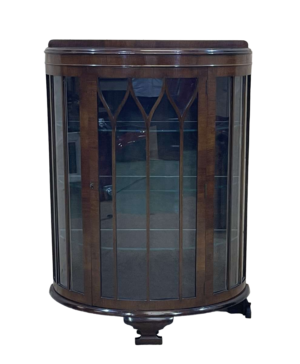 English mahogany showcase from the 1930s