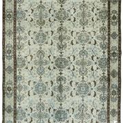 Handmade distressed oriental 1980s 190 cm x 300 cm blue rug