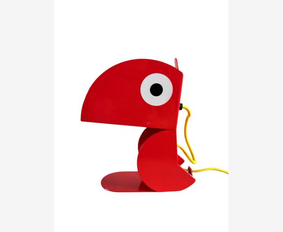Lampe toucan design bleu carmin