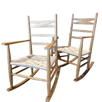 Paire de Rocking-chairs en bois