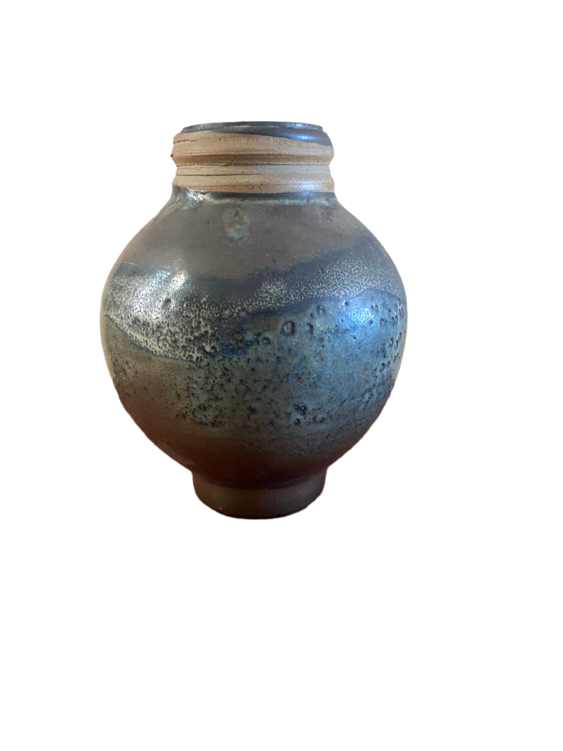 Enamelled stoneware ball vase