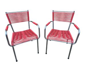 Paire de fauteuils scoubidou