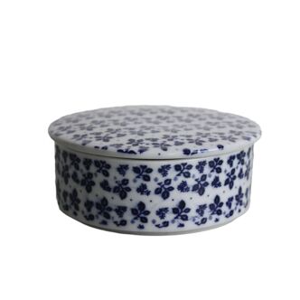 White and blue porcelain jewelry box