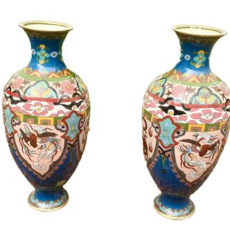 Vase chinois émaillé XIX