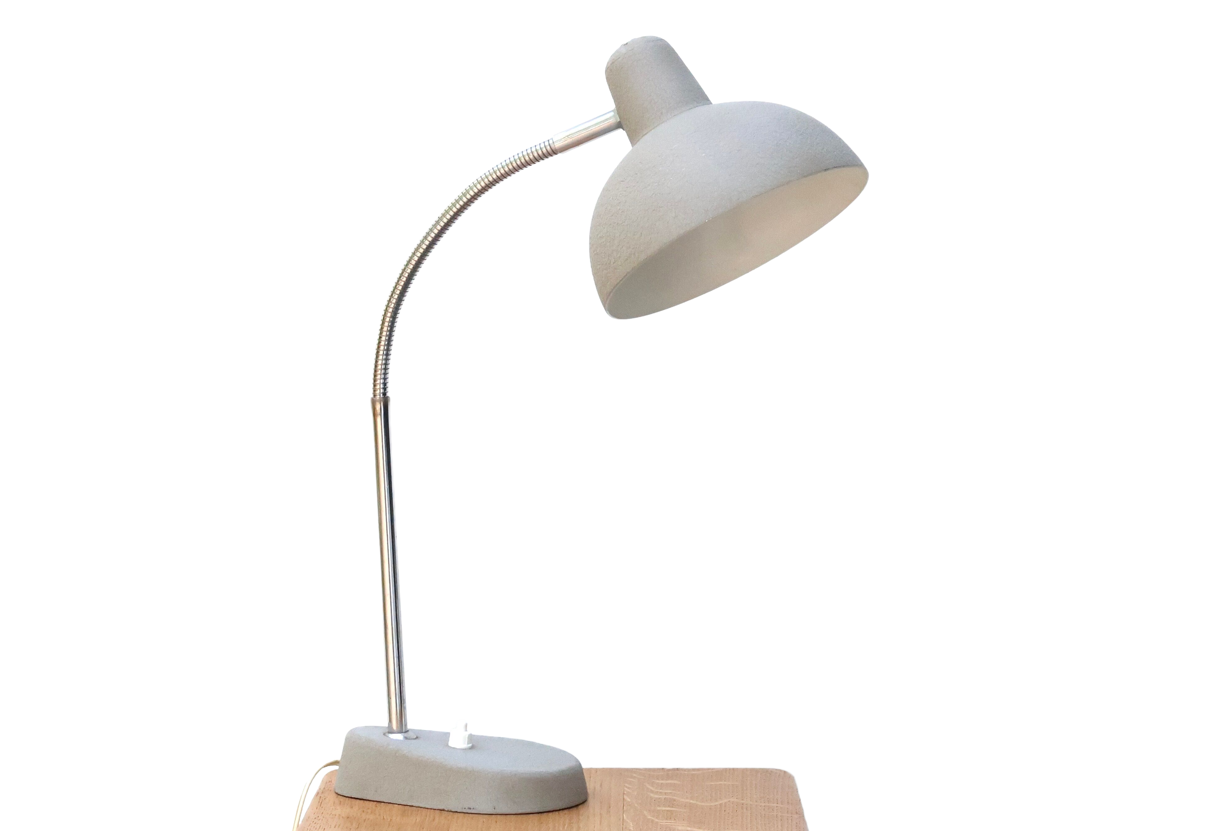 Articulated grey desk lamp, 50s