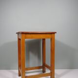 Vintage handmade workshop stool with handle, Belgium 1960
