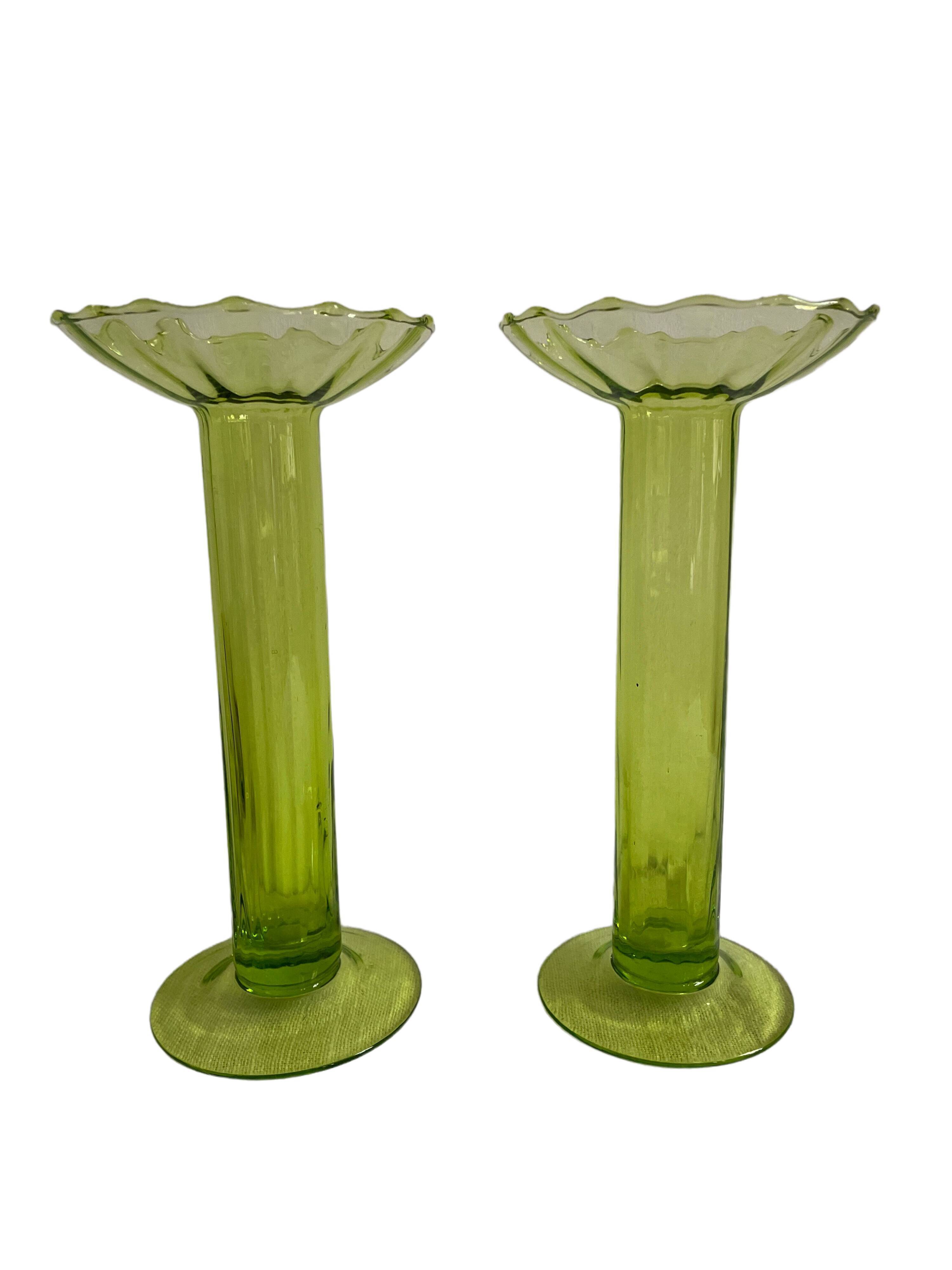 Pair of Venice crystal vases