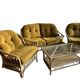 Salon rotin et velours