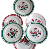 Six mismatched plates iron earth