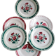 Six assiettes dépareillées terre de fer
