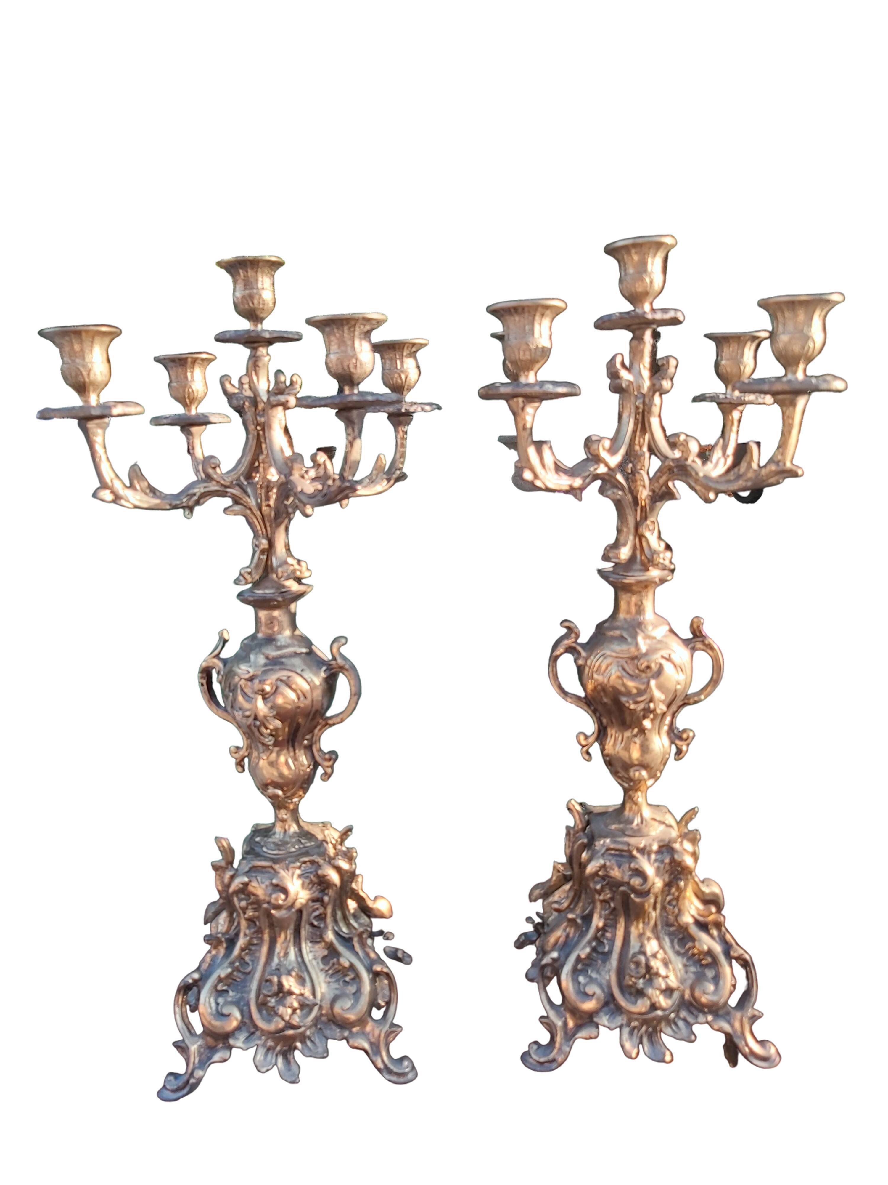 Pair of bronze candelabra nineteenth century