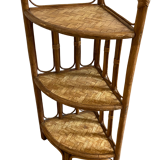 Vintage rattan corner shelf