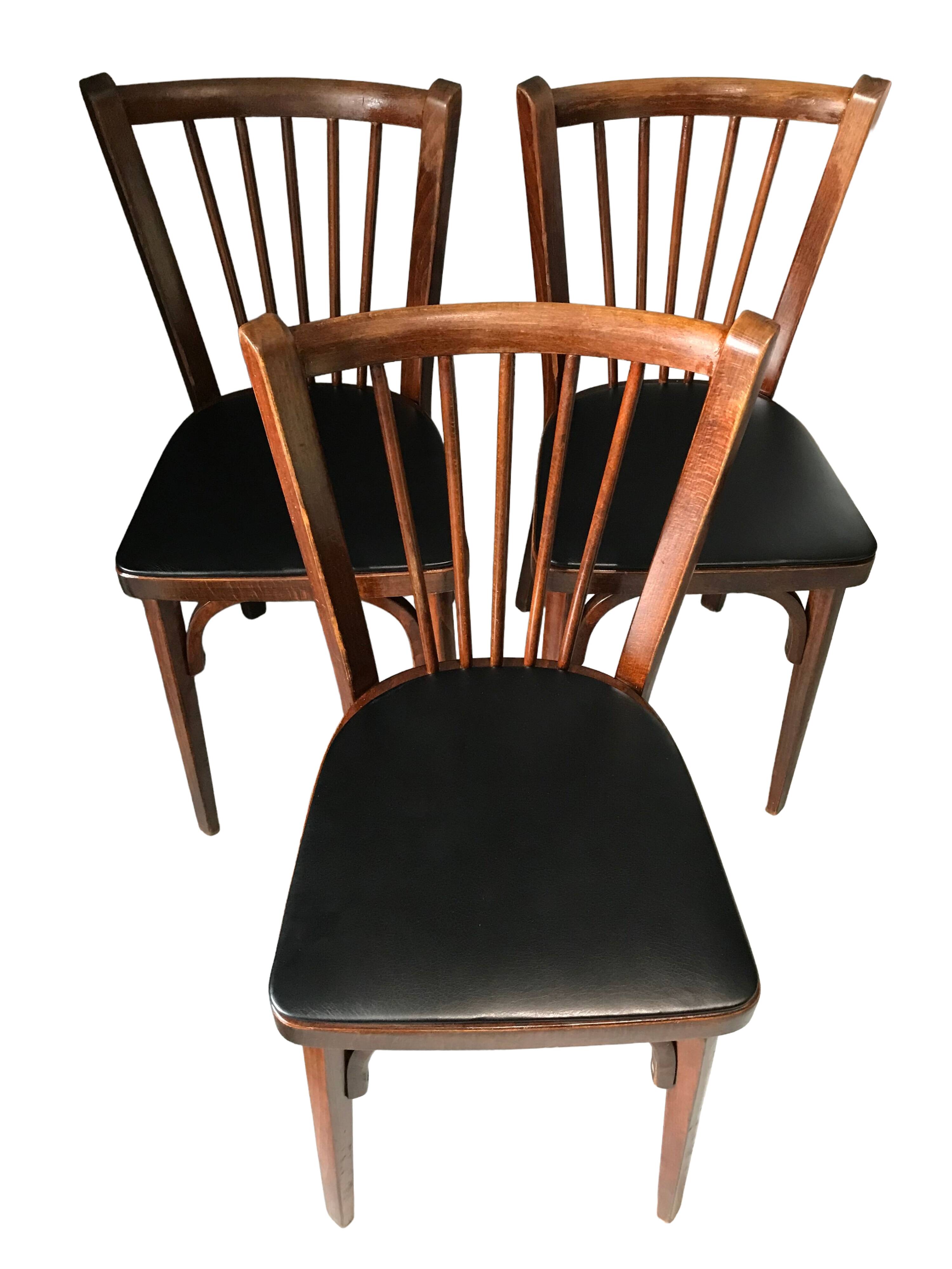 Suite of 3 Baumann chairs
