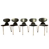 A set of five chairs Early model 3100 by Arne Jacobsen, Fritz Hansen, Denmark, 1963