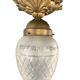 Bronze ceiling lamp and glassware