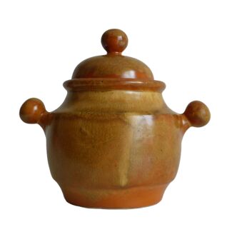 Sugar bowl, pot and lid in sandstone, Quimper