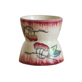Old diabolo egg cup in Longwy iron clay