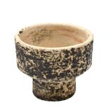 Green and beige ceramic pot, 50s