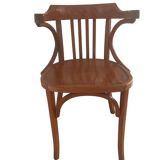Fauteuil ancien baumann bois dossier cintré vintage
