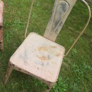 Set of 3 art nouveau Tolix inspired bistro / garden chairs