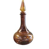 Carafe vintage ronde couleur ambre