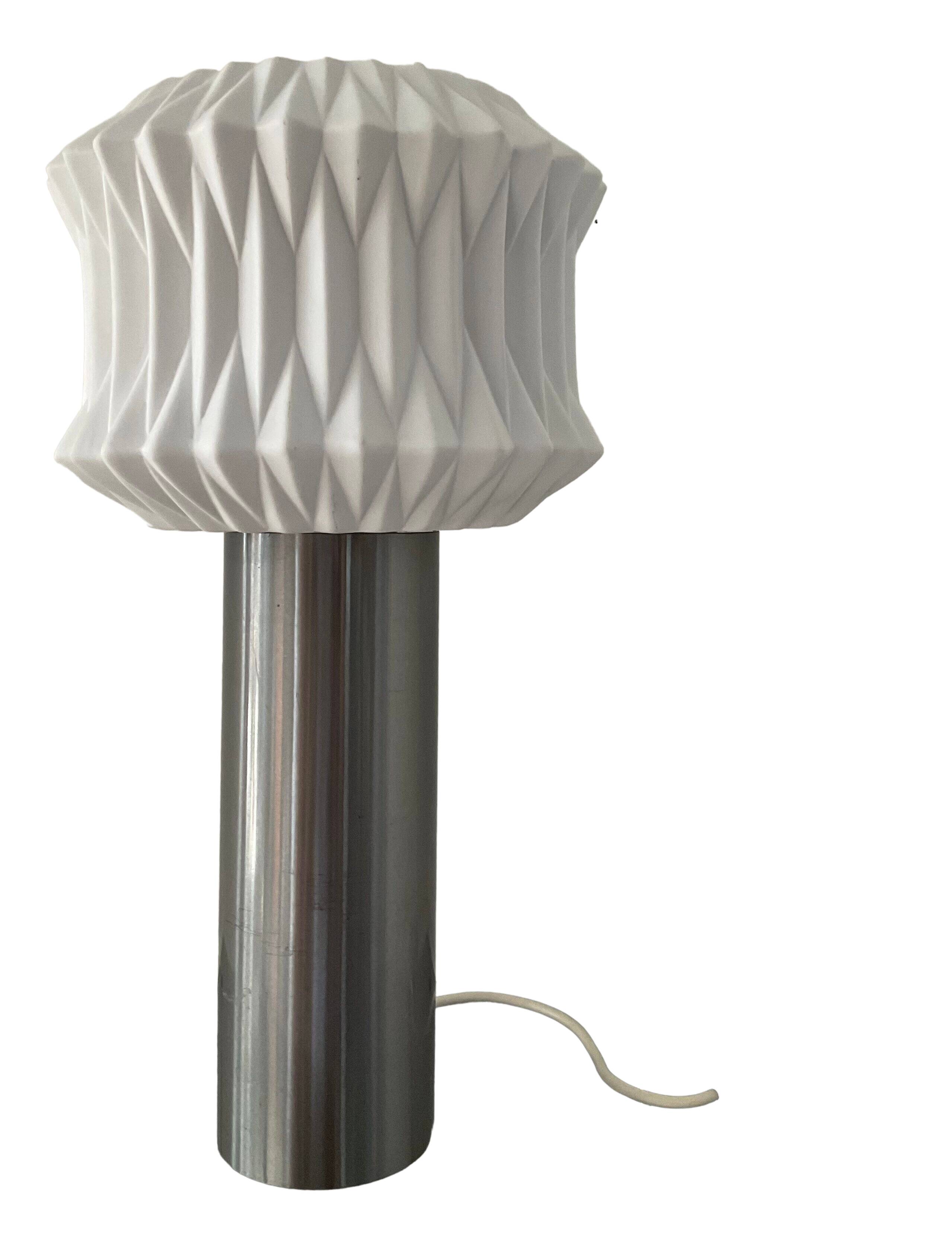 Vintage lamp 70s porcelain and chrome foot