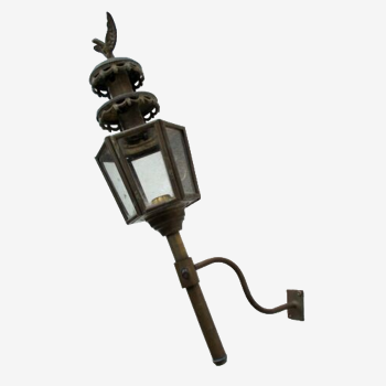 Eagle copper and brass lantern wall lamp