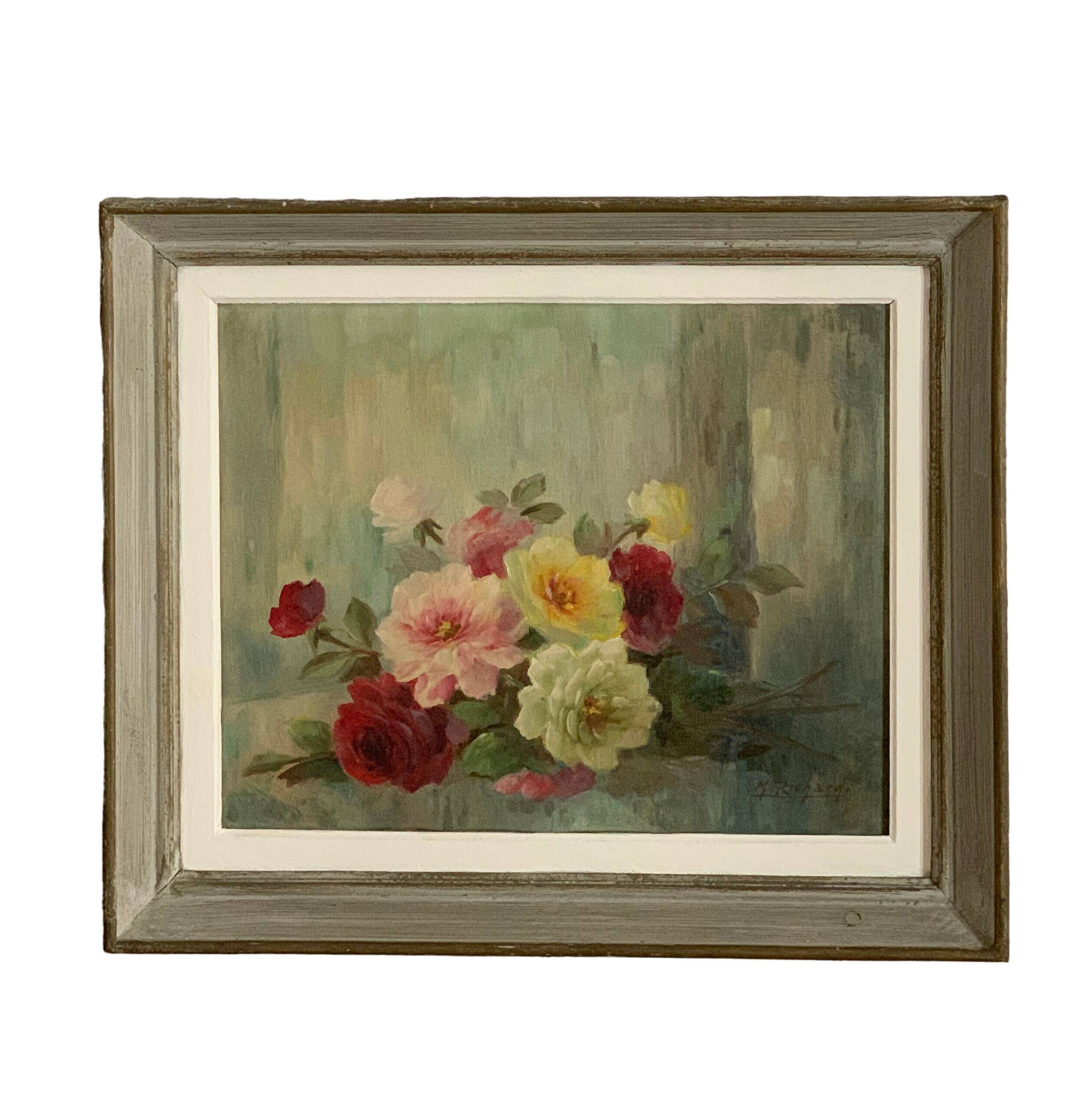 Vintage painting flowers