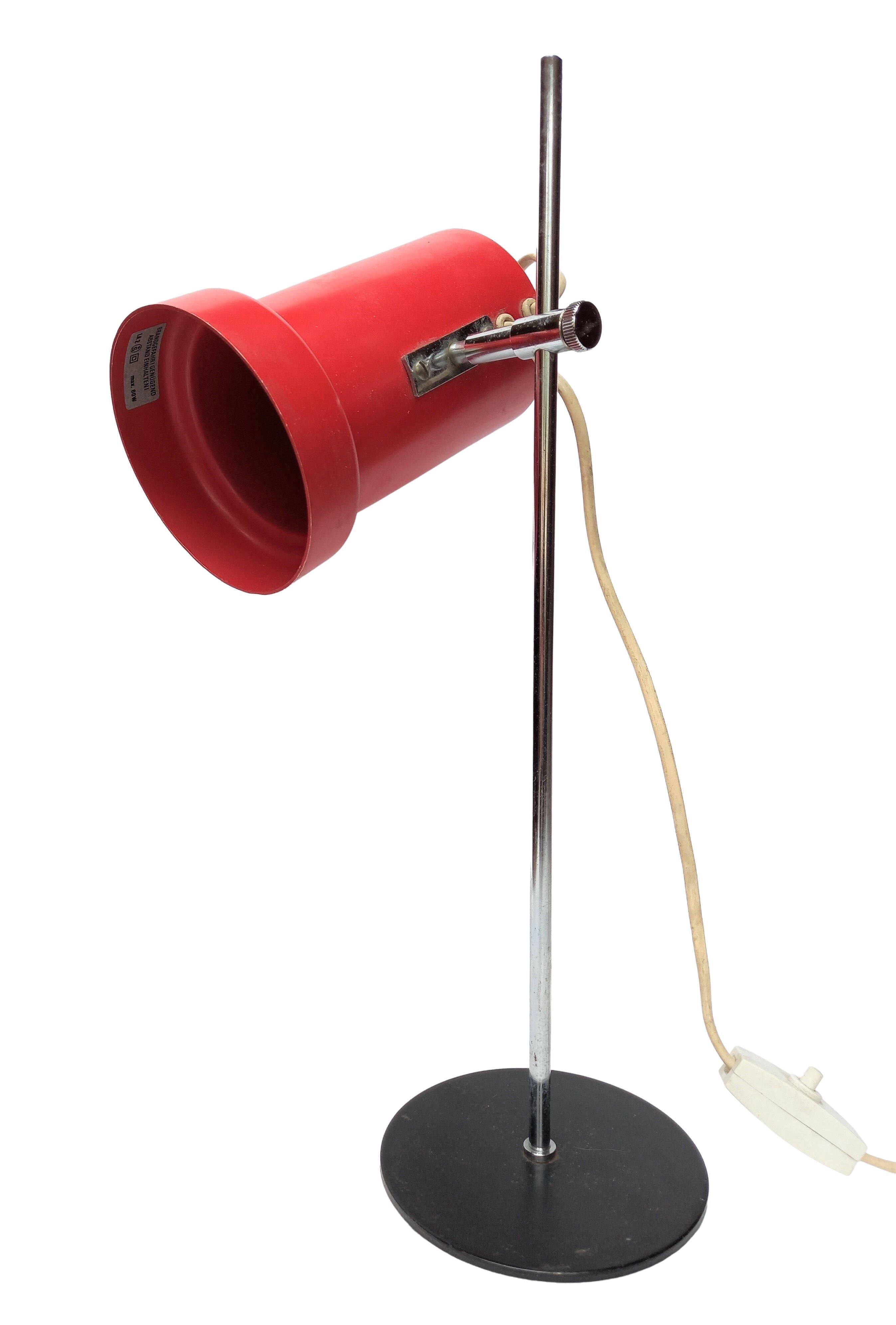 Vintage adjustable desk lamp red