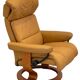 Ekornes chaise longue armchair in Norwegian Scandinavian leather, Chamois