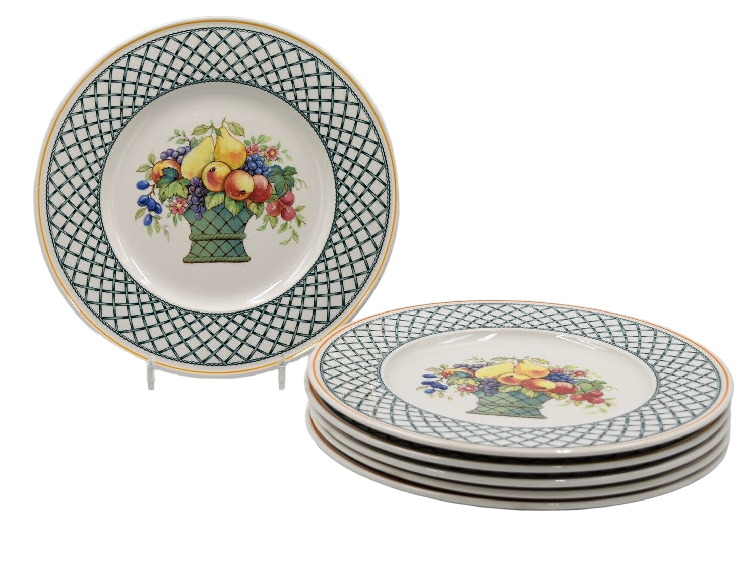 6 flat plates Villeroy & Boch basket model
